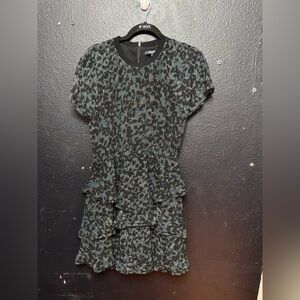 Madewell Black, Blue and Gray Leopard Mini Dress Size 4